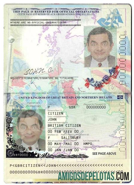 Passaporte do Reino Unido da Grã-Bretanha e Irlanda do Norte (2015 2020) baixar para verificação